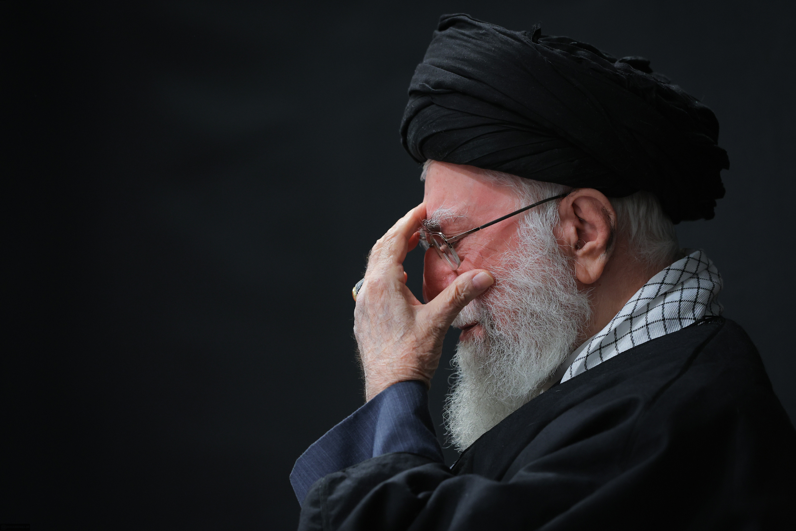 Iranian Supreme Leader Ayatollah Ali Khamenei participates in the mourning ceremonies on the anniversary of the death of Fatima, the daughter of the Islamic prophet Muhammad, at the Imam Khomeini Hussainiyah in Tehran. Photo: Iranian Supreme Leader's Office via Reuters Connect