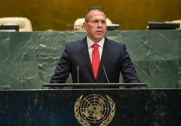 Gilad Erdan , Israeli Ambassador to the UN and the US, addresses the UN Security Council (Photo: Israel Ministry of Foreign Affairs/ Shahar Azran)