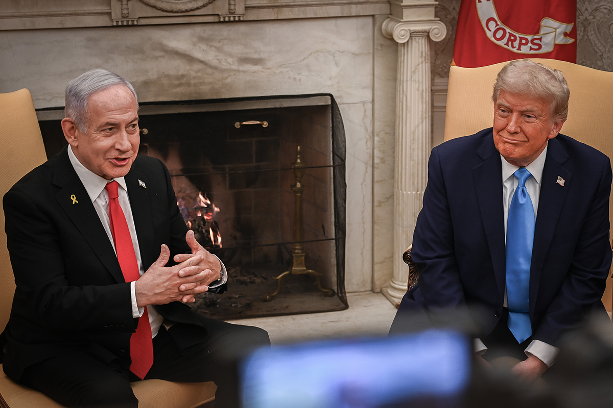 US President Donald Trump meets with Israeli prime Minister Benjamin Netanyahu at the White House in Washington D.C., February 4, 2025. Photo by Liri Agami/Flash90