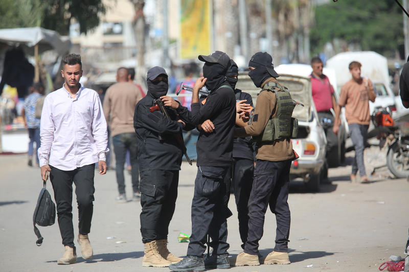 Hamas police forces deployed in Gaza City after a ceasefire between Hamas and Israel in Gaza. October 11, 2025. Photo by Ali Hassan/Flash90