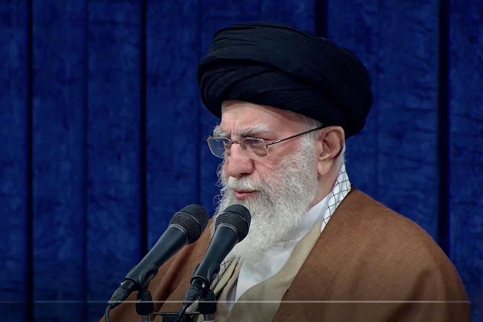 Speech of Ayatollah Ali Khamenei at Imam Khomeini Husseiniya in Tehran, 11 December, 2024. 
Screenshot used under Section 27a of the copyright law.