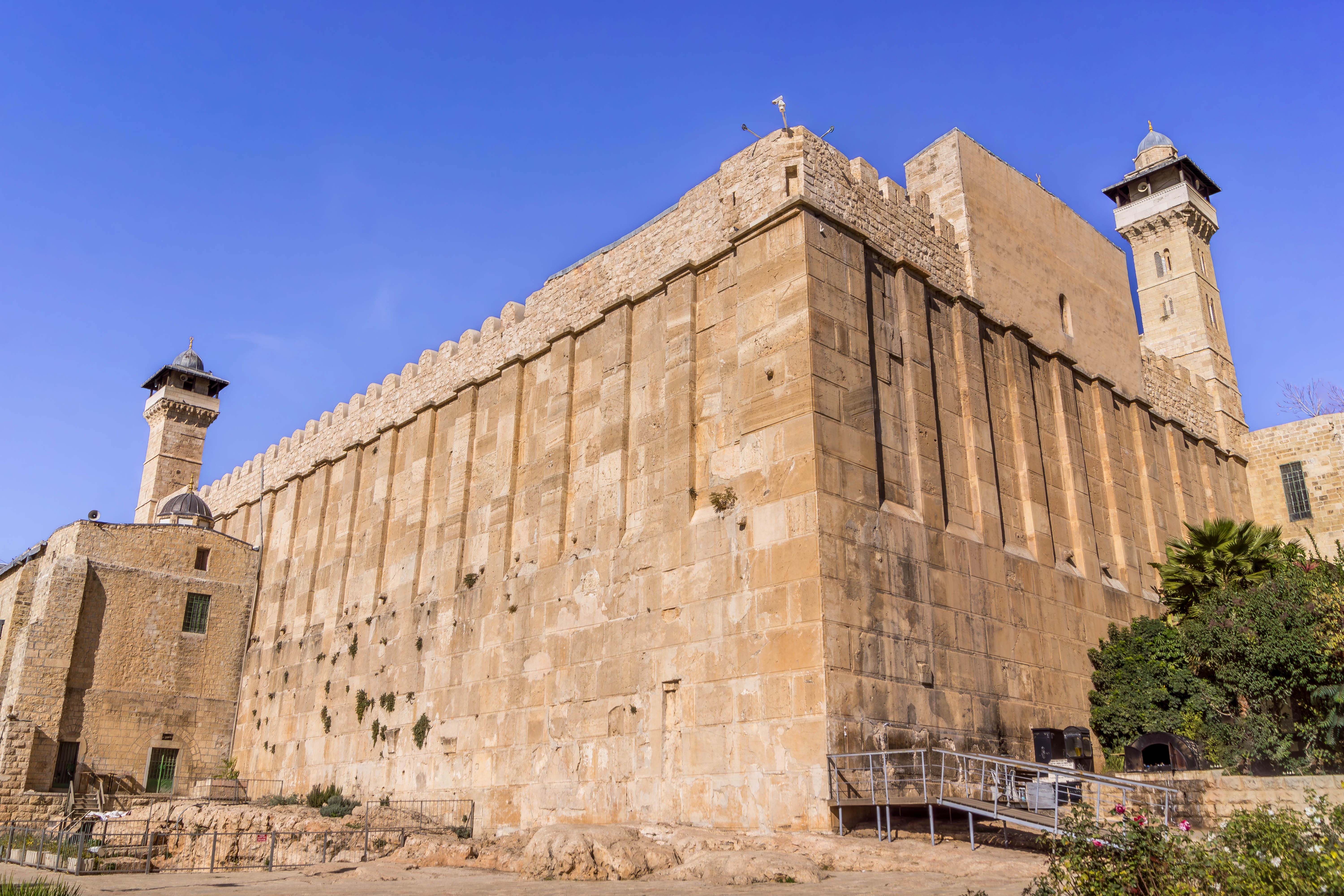 The Cave of the Patriarchs (Tomb of the Patriarchs, Machpelah), a religious shrine, in the downtown of Hebron, Israel. 14 January 2024. (Shutterstock)